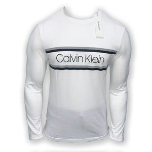 NWT CALVIN KLEIN AUTHENTIC MEN'S WHITE CREW NECK LONG SLEEVE T-SHIRT SIZE S M XL